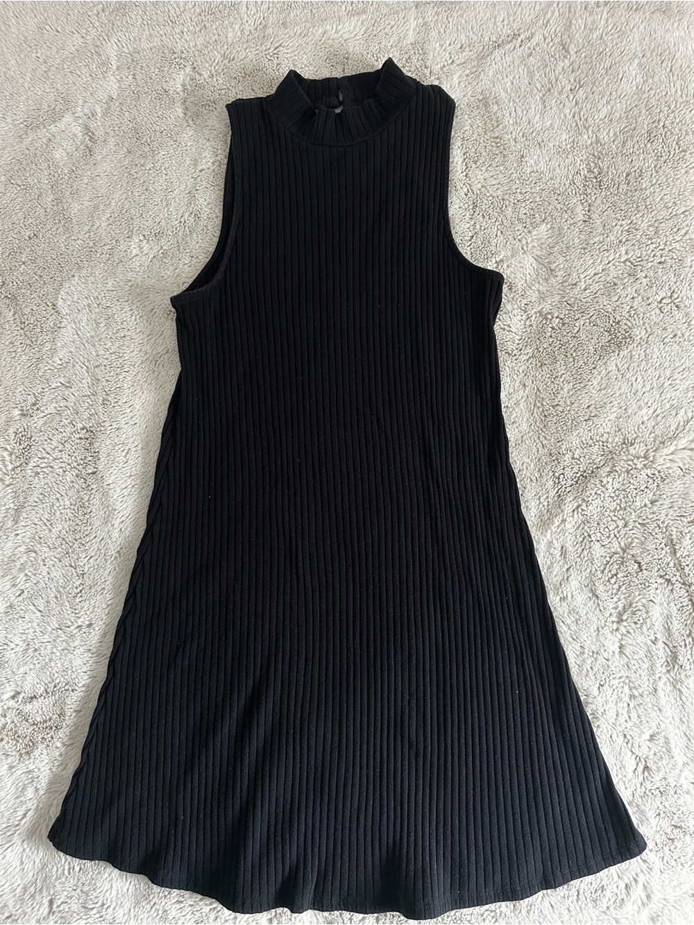 American Eagle Outfitters Black Ribbed Sleeveless Midi Dress